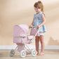 Olivia's Little World Buggy-Style Baby Doll Stroller with Retractable Canopy, Storage Underneath, Detachable Bassinet, Travel Nursery Bag, Comfortable