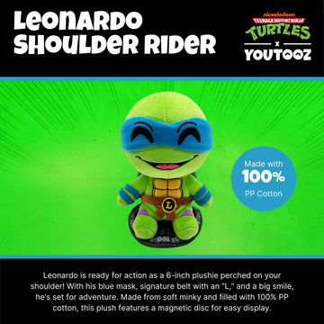 Youtooz TMNT Leonardo Shoulder Rider 6" Plush, Collectible Leonardo Shoulder Rider from Teenage Mutant Ninja Turtles TMNT Plush Collection