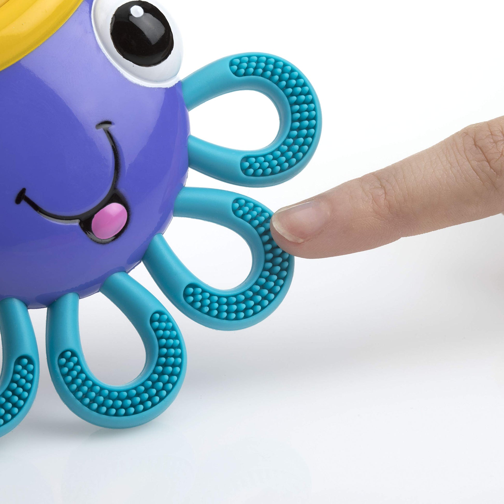 Nuby Vibe-EEZ Vibrating Teether - Battery Powered - Textured Surface and Easy to Grasp Toy for Baby Teething Relief - 3+ Months - Octopus