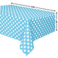 Powder Blue Dots Rectangular Plastic Table Cover (54" x 108") - 1 Pc - Perfect for Parties and Events - Instantly Elevate Your Table Setting!
