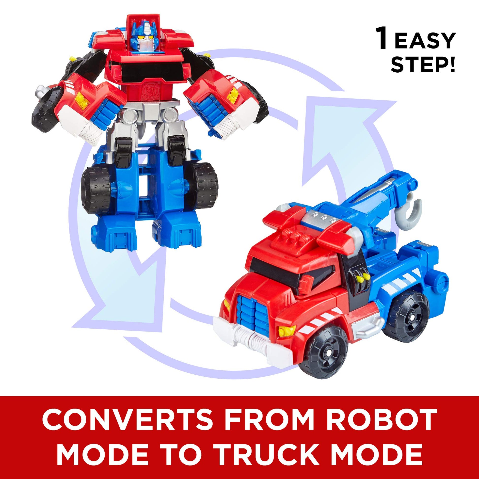 Transformers Playskool Heroes Rescue Bots Optimus Prime, 4.5-Inch Action Figure, Kids Converting Robot Toy, Ages 3+ (Amazon Exclusive)
