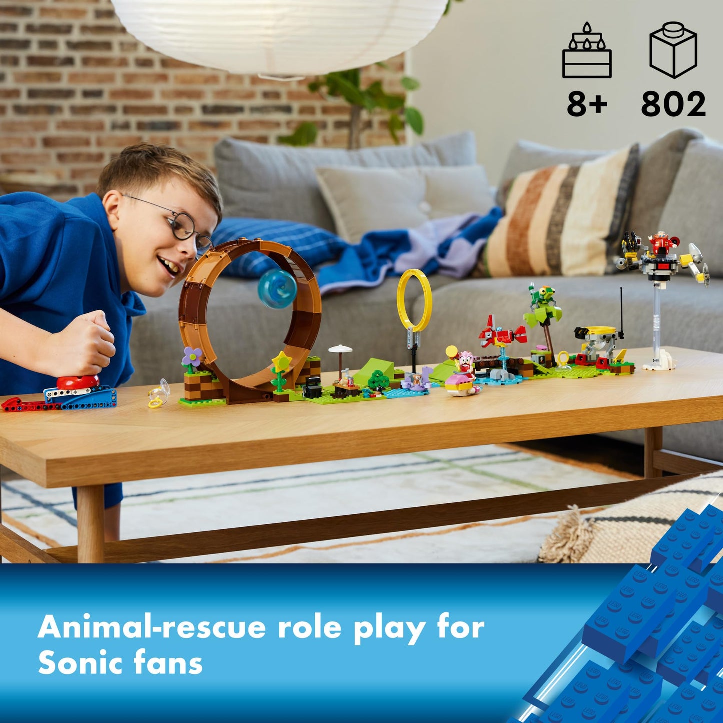 LEGO Sonic The Hedgehog Sonic’s Green Hill Zone Loop Challenge Building Toy Set, Sonic Adventure Toy with 9 Sonic and Friends Characters, Fun Gift for