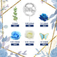 19 PCS Flower Cake Toppers Butterfly Happy Birthday Cake Decorations with Artificial Blue Rose Flowers Eucalyptus Butterflies for Party Wedding Baby