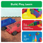 PicassoTiles 2 Piece Car Truck Construction Kit Toy Set Vehicle for Magnetic Blocks Building Tile Sensory Magnet Toys with Re-Enforced Hitch & Long