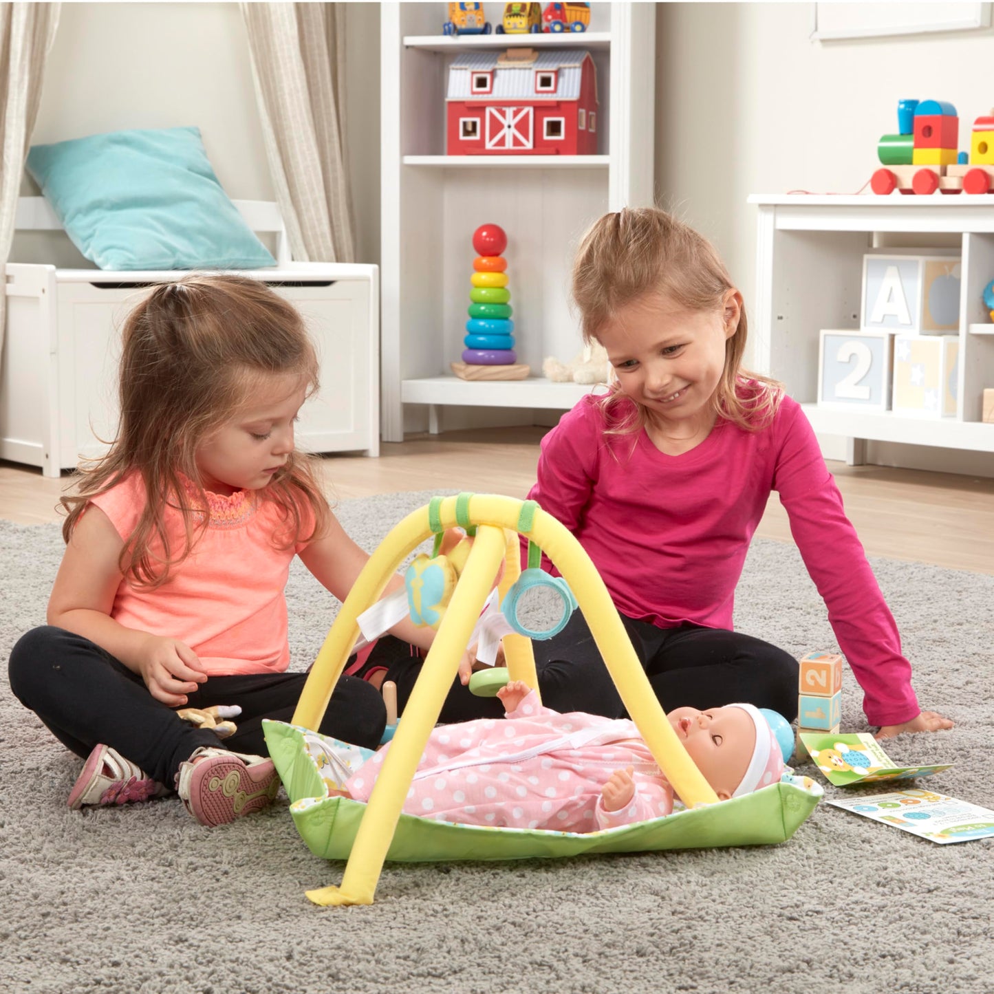 Melissa & Doug Mine to Love Toy Time Play Set for Dolls with Activity Gym, Stacker, Blocks, More (16 pcs)