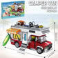 CSNRHG Camping Van Construction Toy 924 Pieces Building Block Set with Picnic Table Grill & Fire Scene Gift for Kids Teens & Vehicle Fans