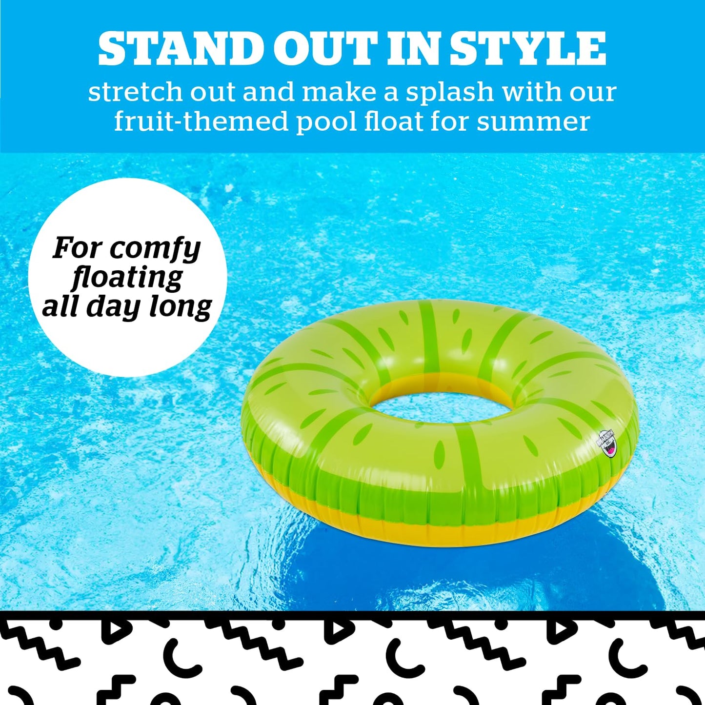 Large Lemon Lime Pool Float, Inflatable Swim Ring, Novelty Citrus Lounger for Pool Parties and Outdoor Summer Fun