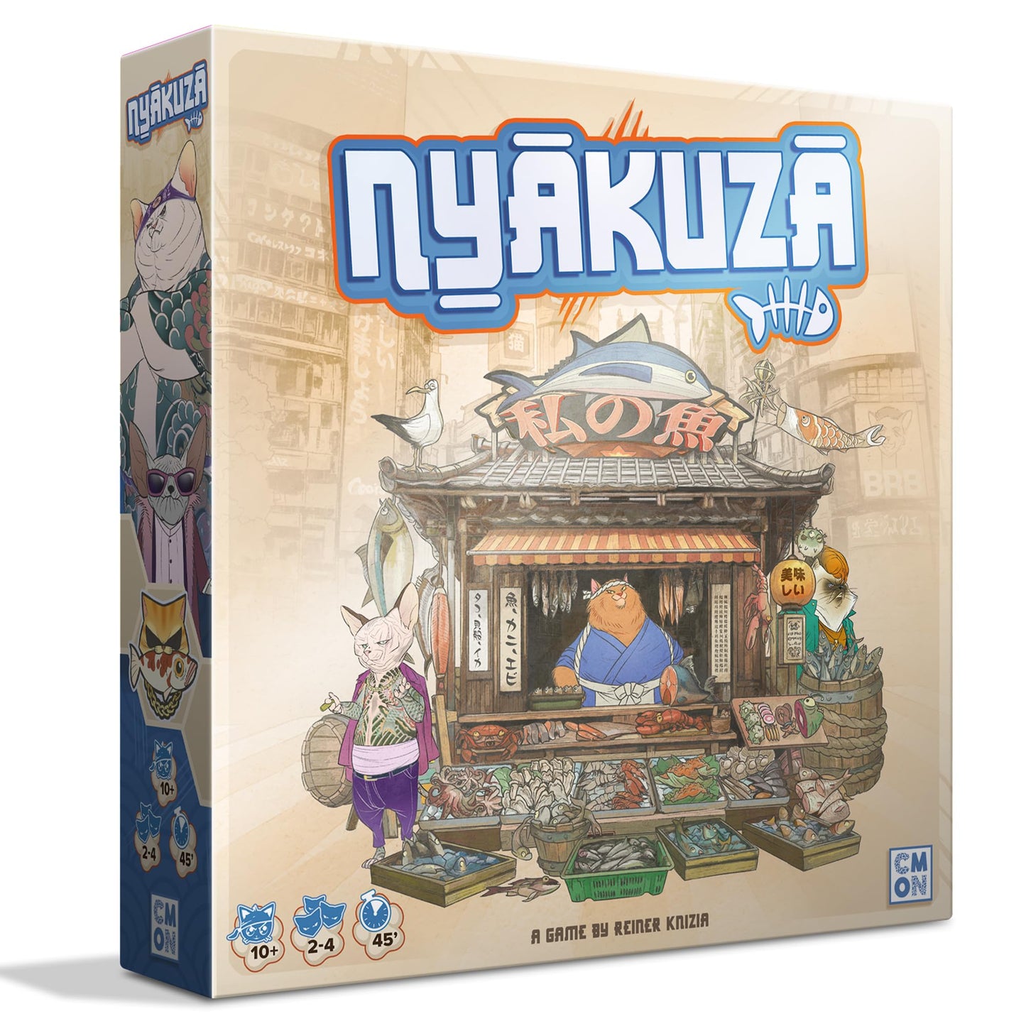 Nyakuza Board Game - Build Your Clan's Seafood Stall and Race to The Grand Market! Fun Competitive Strategy Game for Kids & Adults, Ages 10+, 2-4