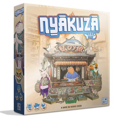 Nyakuza Board Game - Build Your Clan's Seafood Stall and Race to The Grand Market! Fun Competitive Strategy Game for Kids & Adults, Ages 10+, 2-4