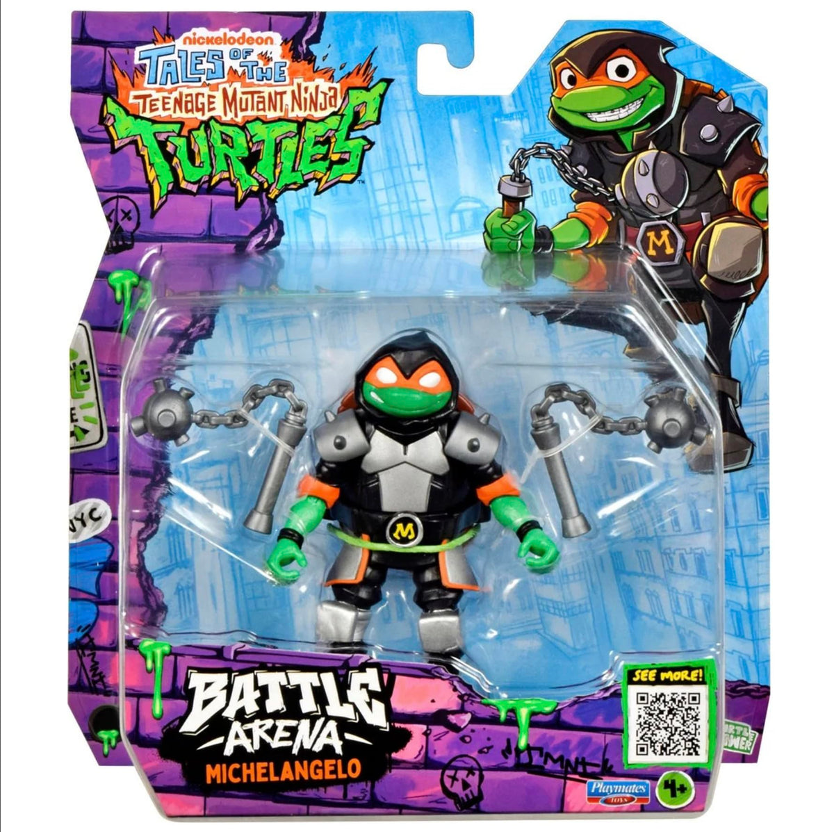 Tales of the Teenage Mutant Ninja Turtles TMNT Battle Arena Action Figure (Michelangelo, Tales of the Teenage Mutant Ninja Turtles TMNT Battle Arena