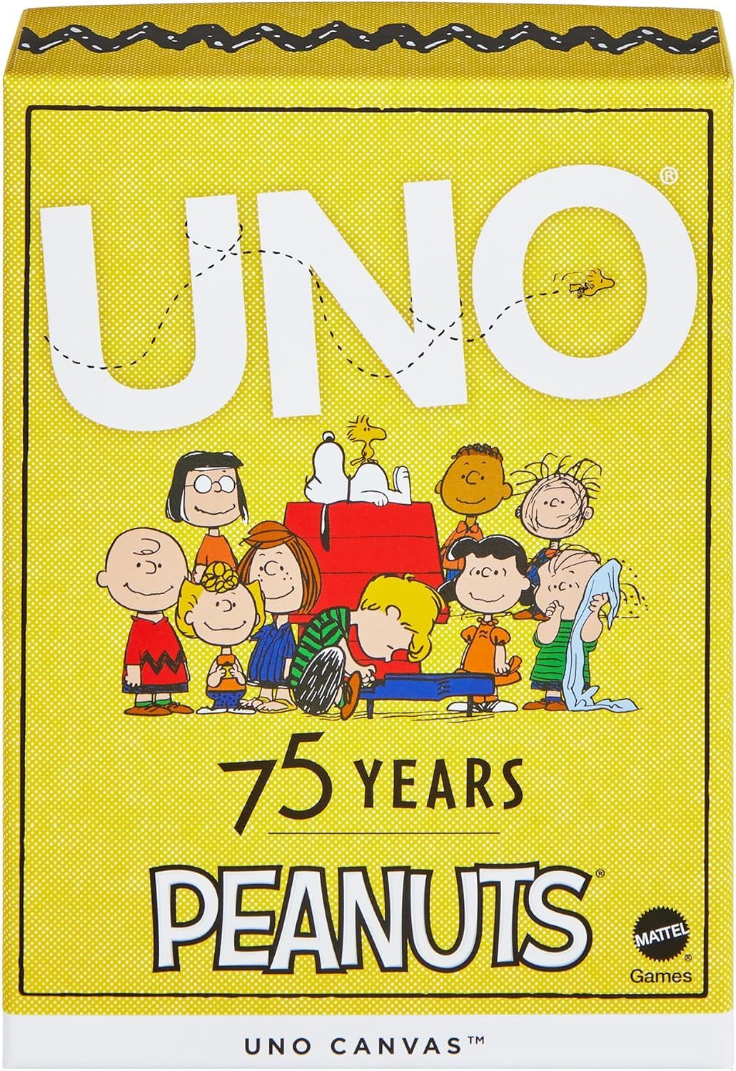 Mattel Peanuts UNO Card Game, Yellow, 112 Cards, for Ages 7+, 2-10 Players (UNbox Japan Exclusive)
