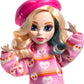 Monster High Wednesday Doll and Accessories, Enid Sinclair Collectible in Pink Fashion with Beret and Backpack, Doll Stand