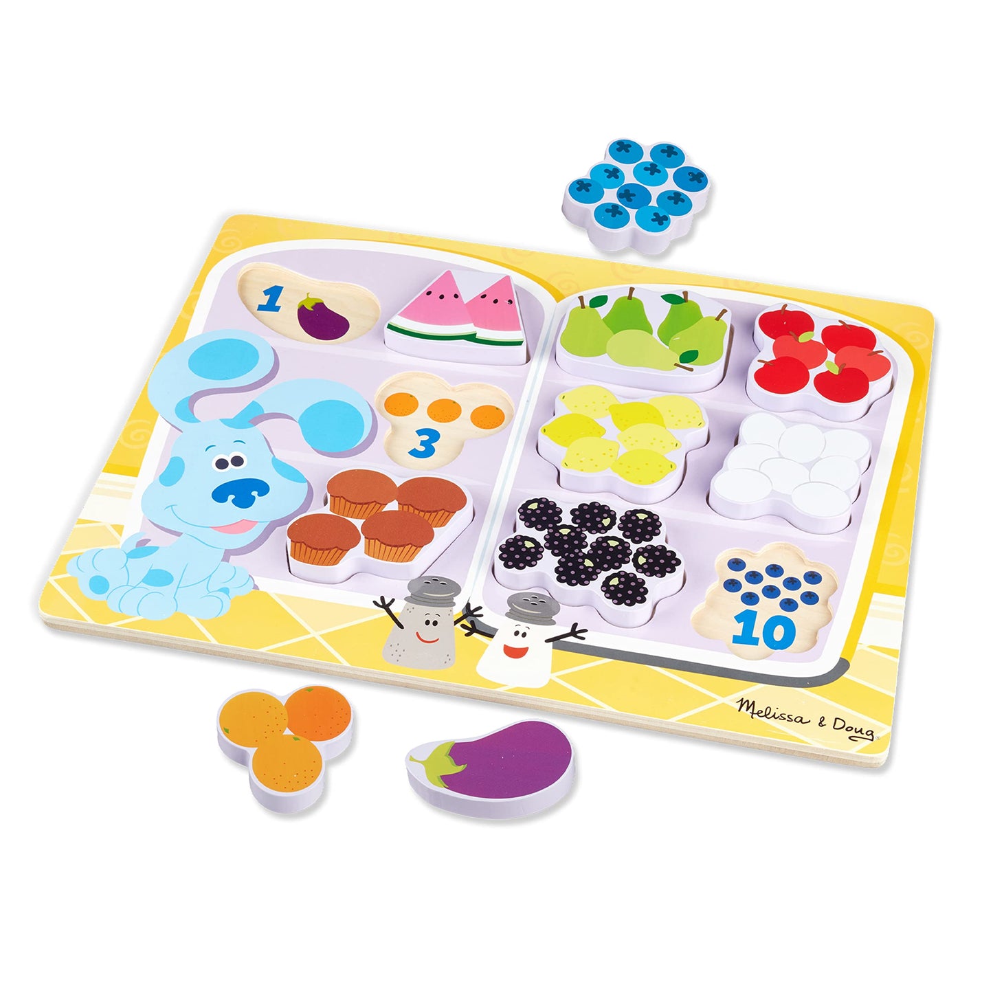 Melissa & Doug Blue's Clues & You! Wooden Chunky Puzzle - Fridge Food (10 Pieces)