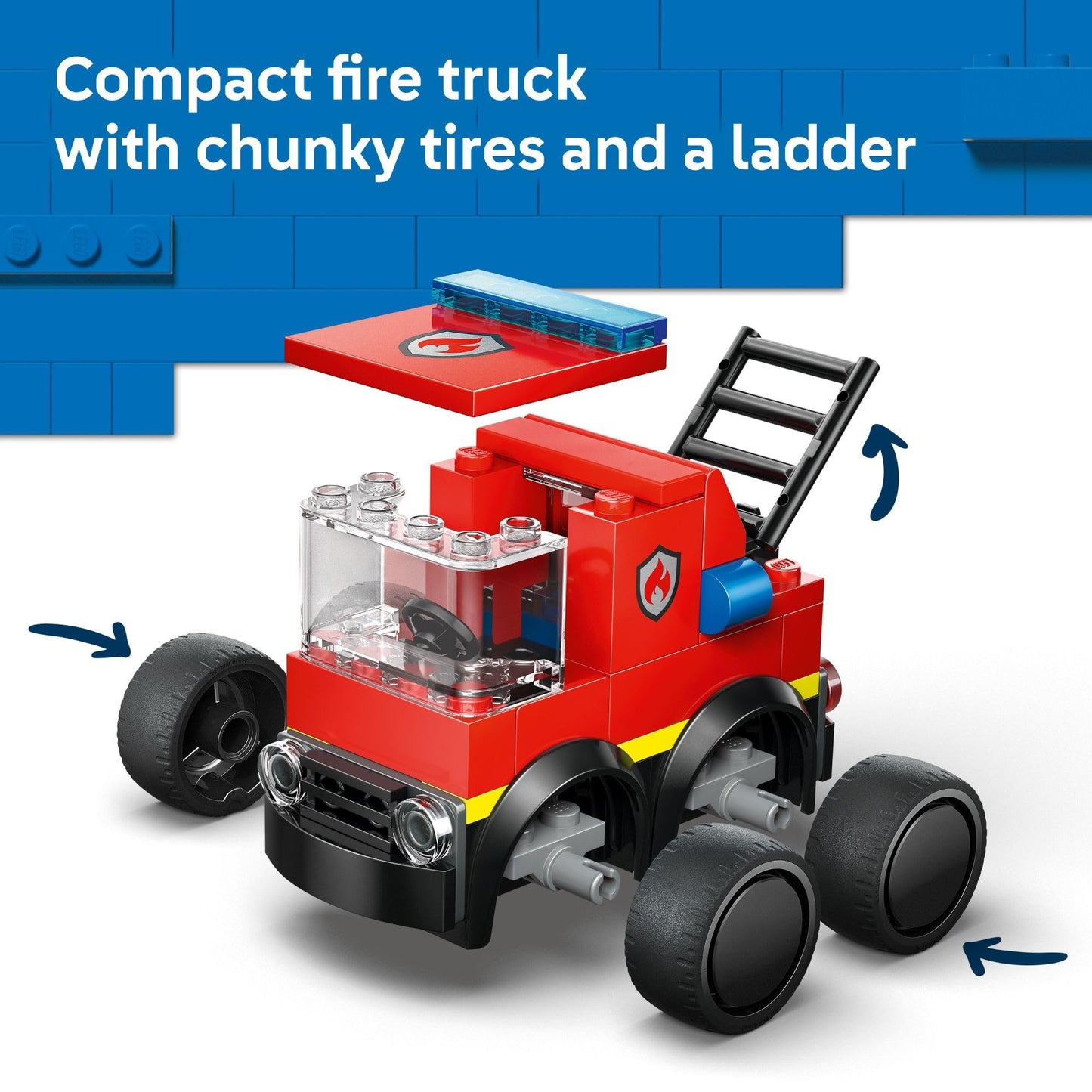 LEGO City Rides - Fire Truck Building Toy for Kids - Emergency Pretend Play for Boys & Girls, Ages 5+ - Toy Truck W/Raisable Ladder & Firefighter