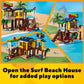 LEGO Creator 3 in 1 Surfer Beach House with 2 Minifigures and Dolphin Figure, Transforms from Surf Shack to Lighthouse to Pool House, Great Building