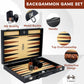 Vovotuzzi 15 Inch Backgammon Set for Adults, Premium Carbon Fiber PU Leather Foldable Backgammon Board Game, Portable Travel Classic Board Game