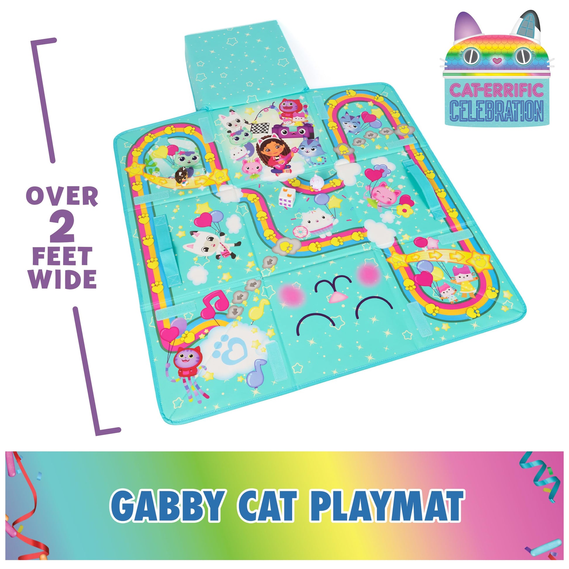 DreamWorks GABBY'S Dollhouse, Gabby Cat Playmat, with 2 Figures, Dollhouse Accessories & Board Game with Dice, Kids Toys for Girls & Boys Ages 3