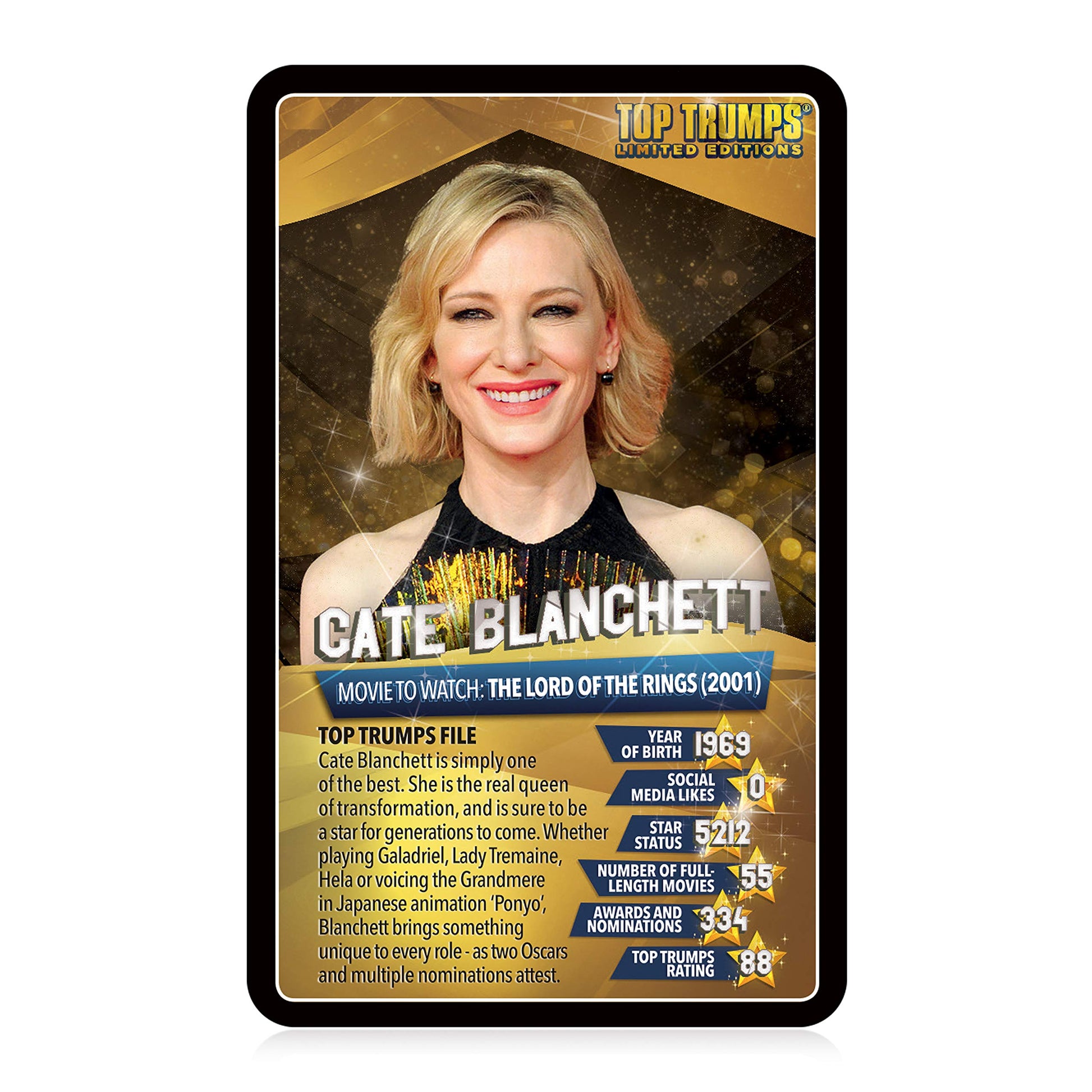 Top Trumps Card Game Top 30 Movie Stars - Family Games for Kids and Adults - Learning Games - Kids Card Games for 2 Players and More - Kid War Games