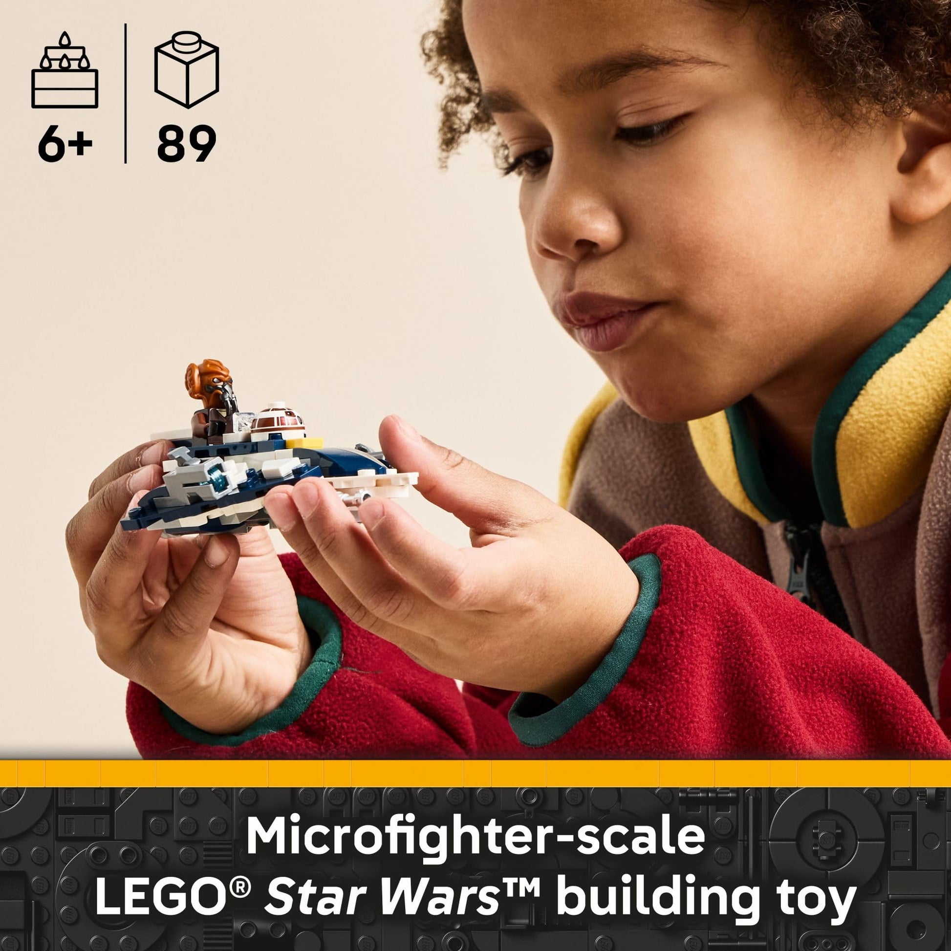 LEGO Star Wars Plo Koon’s Jedi Starfighter Microfighter Kids Toy - Building Toy for Pretend Play - Clone Wars Playset and Room Decor for Boys