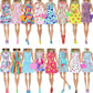 BJDBUS 42 pcs Doll Clothes and Accessories Including 10 pcs Fashion Mini Dresses 32 pcs Shoes, Glasses, Necklaces, Handbag, Hangers Accessories