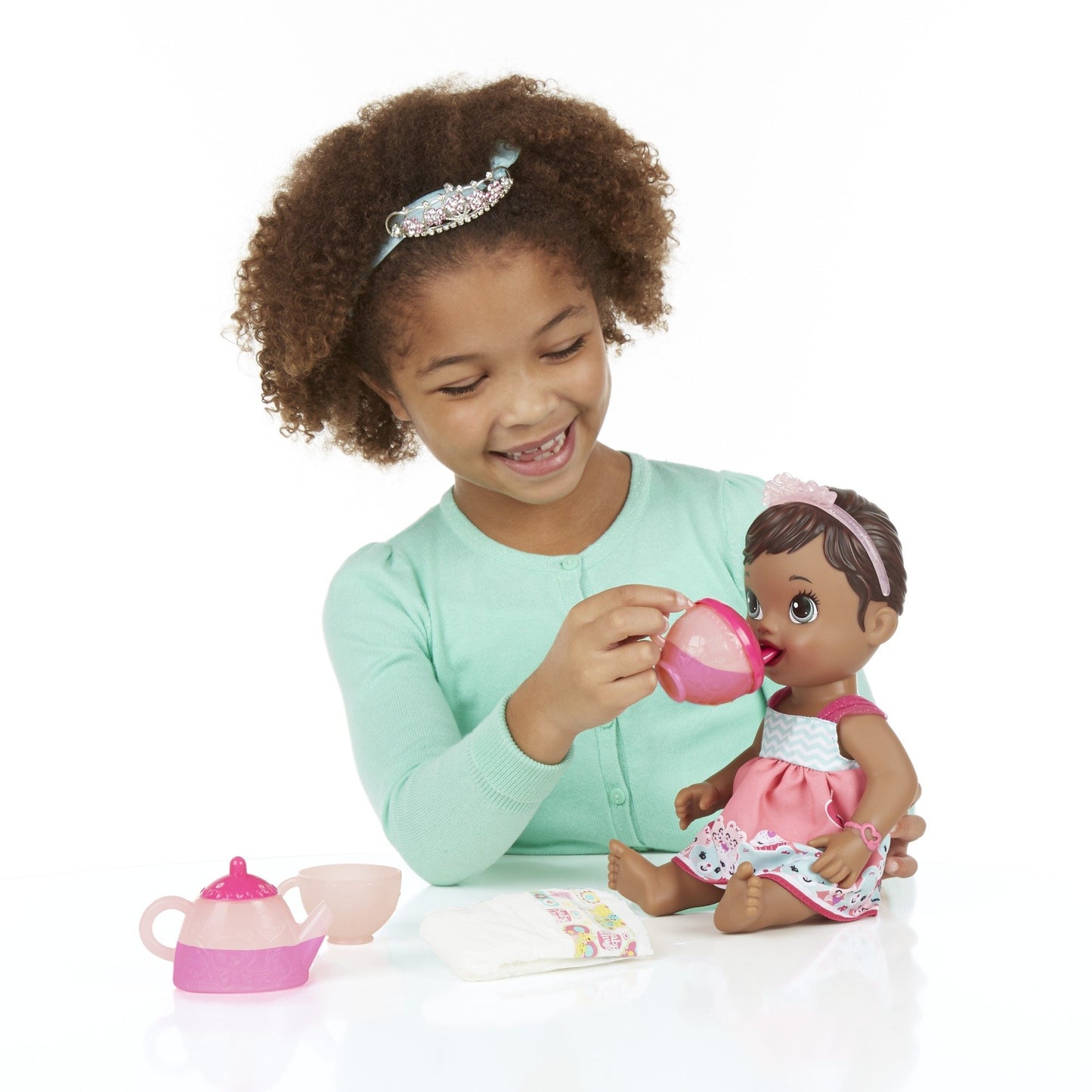 Baby Alive Lil' Sips African American Baby Has a Tea Party Doll