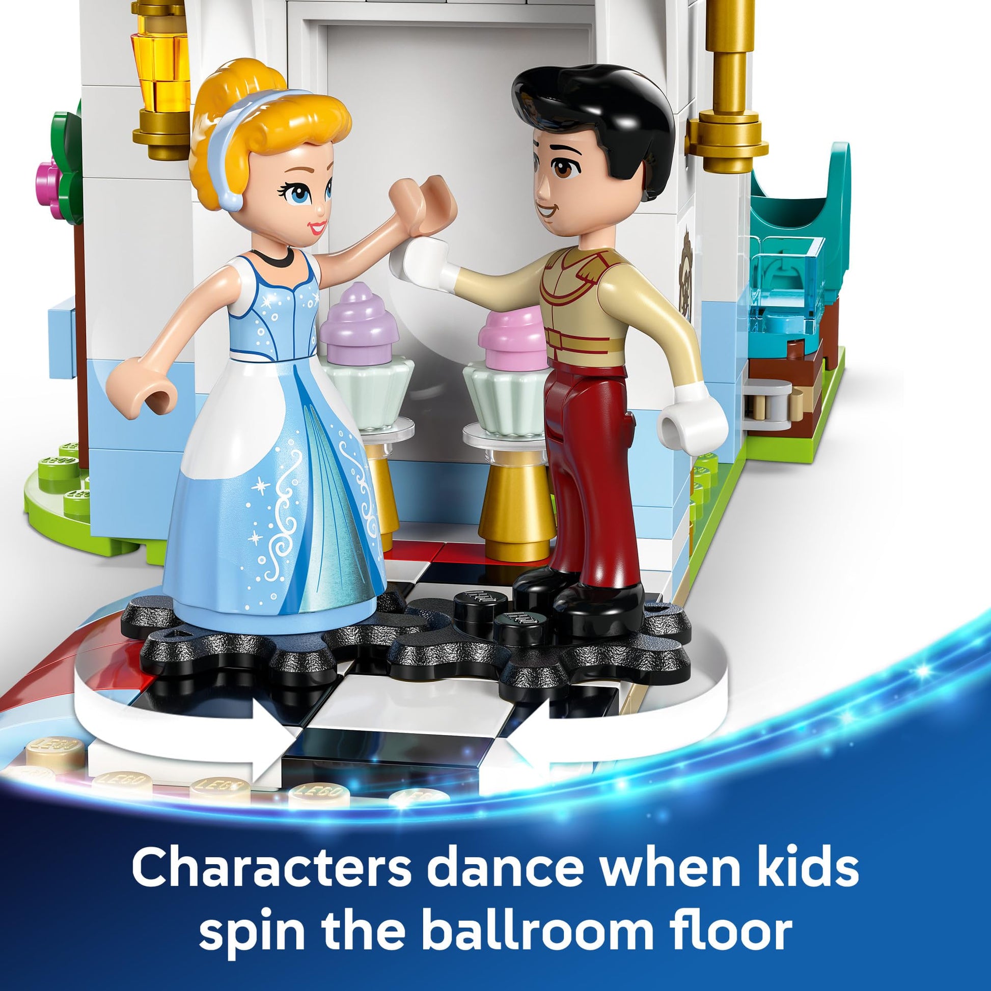 LEGO Disney Princess Cinderella's Castle & Horse Carriage Playset - Princess Castle Building Toy for Kids, Girls and Boys, Ages 6+ - with 2 Minidolls