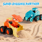 iPlay, iLearn Dinosaur Truck Toys for Toddlers, Boys Dinos Press Go Racing Cars, Kids Construction Sandbox Vehicles Playset, Baby Push Go Friction Car