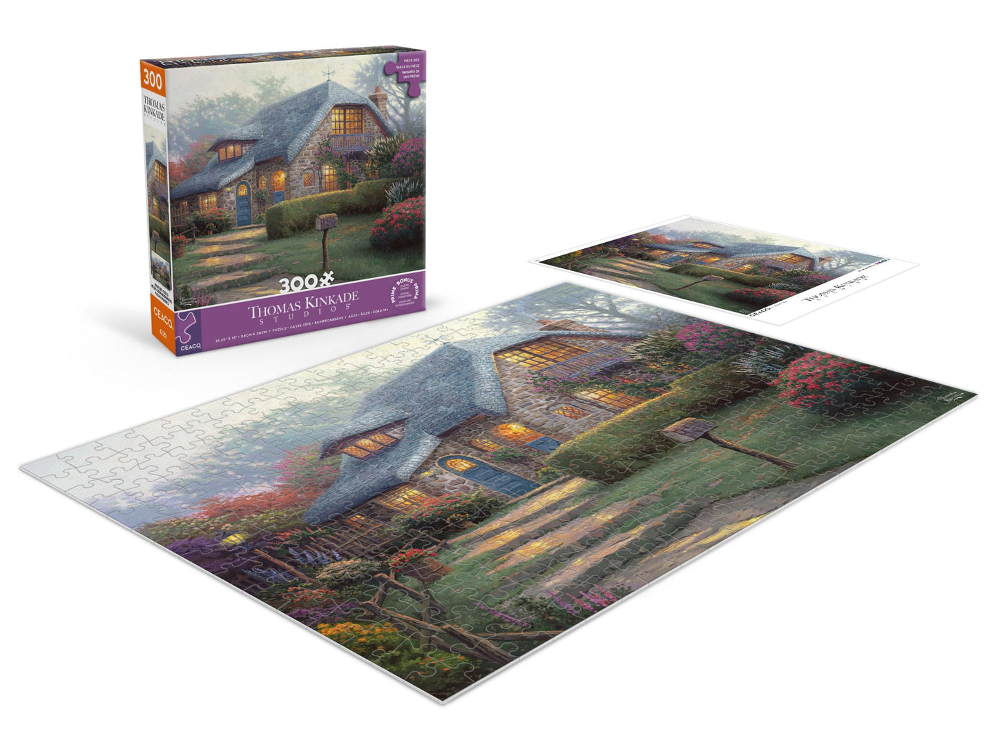 Ceaco - Thomas Kinkade - Lilac Cottage - 300 Large Piece Puzzle for Adults