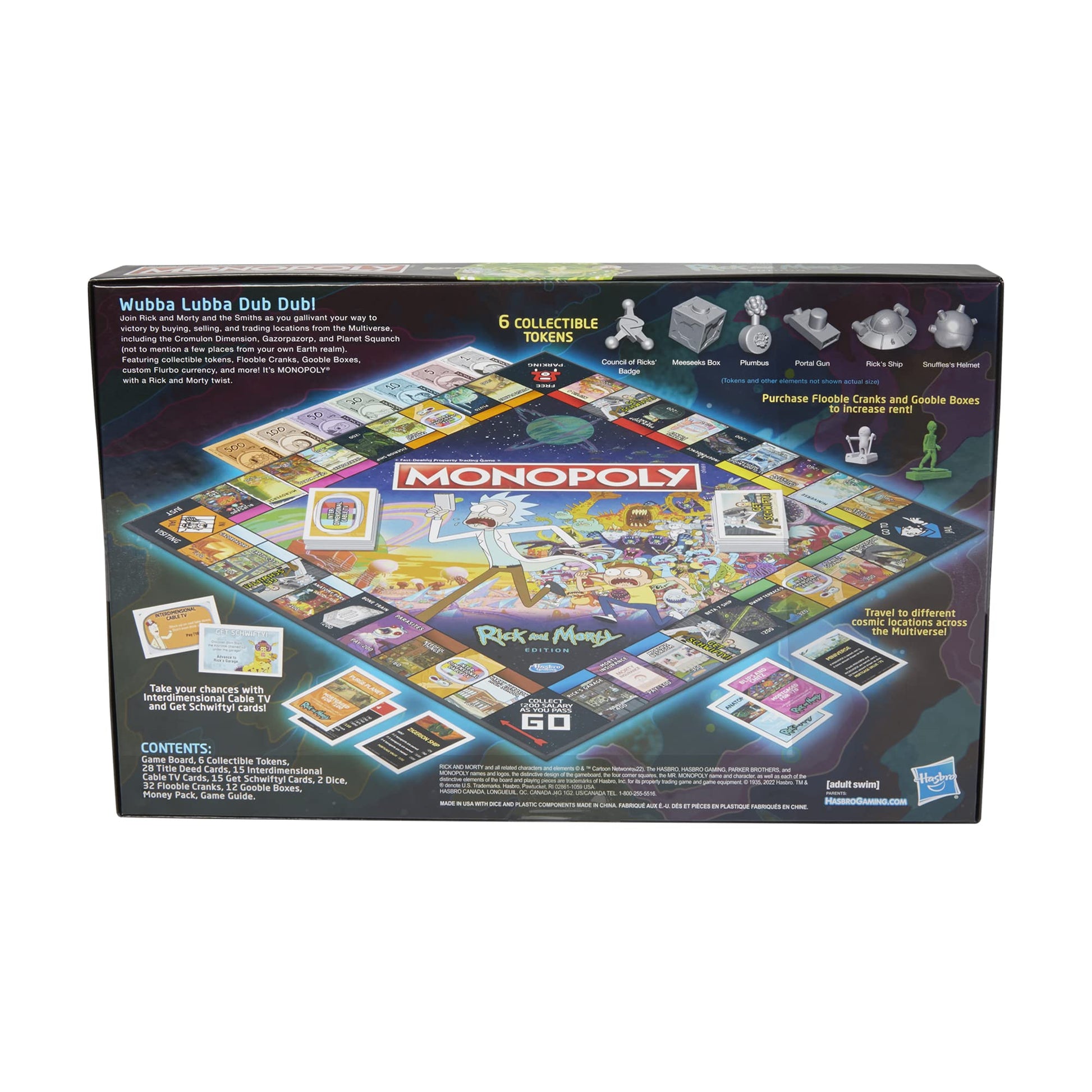 Hasbro Gaming Monopoly: Rick and Morty Edition Board Game, Cartoon Network Game for Families and Teens 17+, Includes Collectible Monopoly Tokens