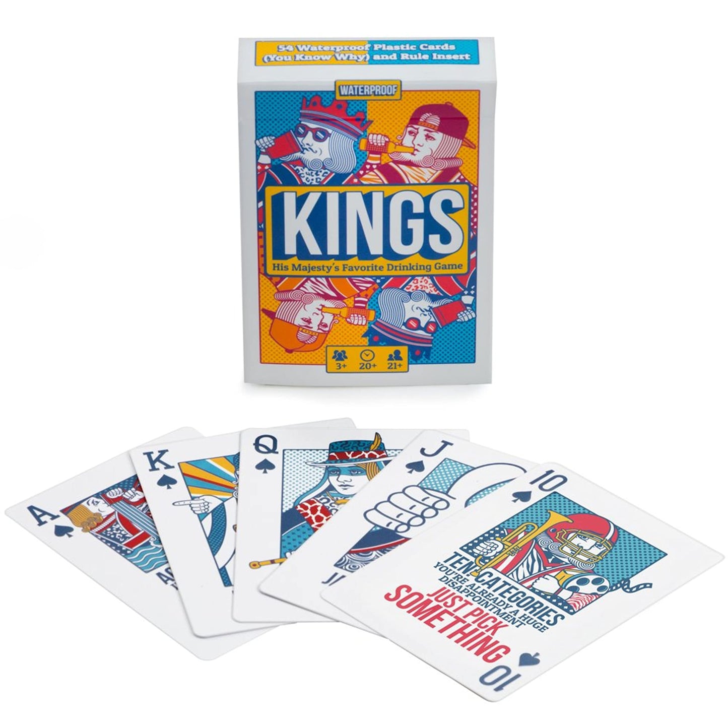 Brewski Brothers Kings Drinking Game Playing Cards - Waterproof Custom Plastic Cards with Instructions on the Cards - Ring of Water, Waterfall, King's