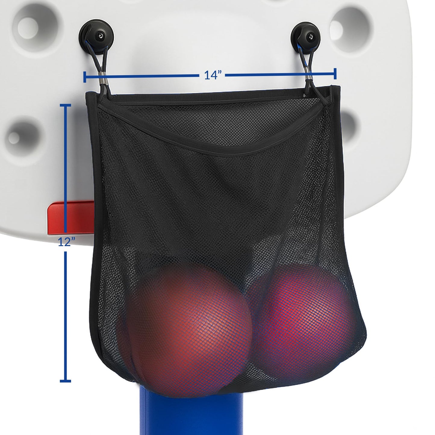 Set of 4 Mini Basketballs with Storage Net, Designed for Little Tikes Basketball Hoop (Backboard Mounted) Indoor/Outdoor Use for Kids, 7” Inflatable