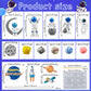 Astronaut Figurines Space Cake Toppers Astronaut Planet Rocket Satellite and Star Space DIY Cake Toppers for Space Theme Party Birthday Party Baby