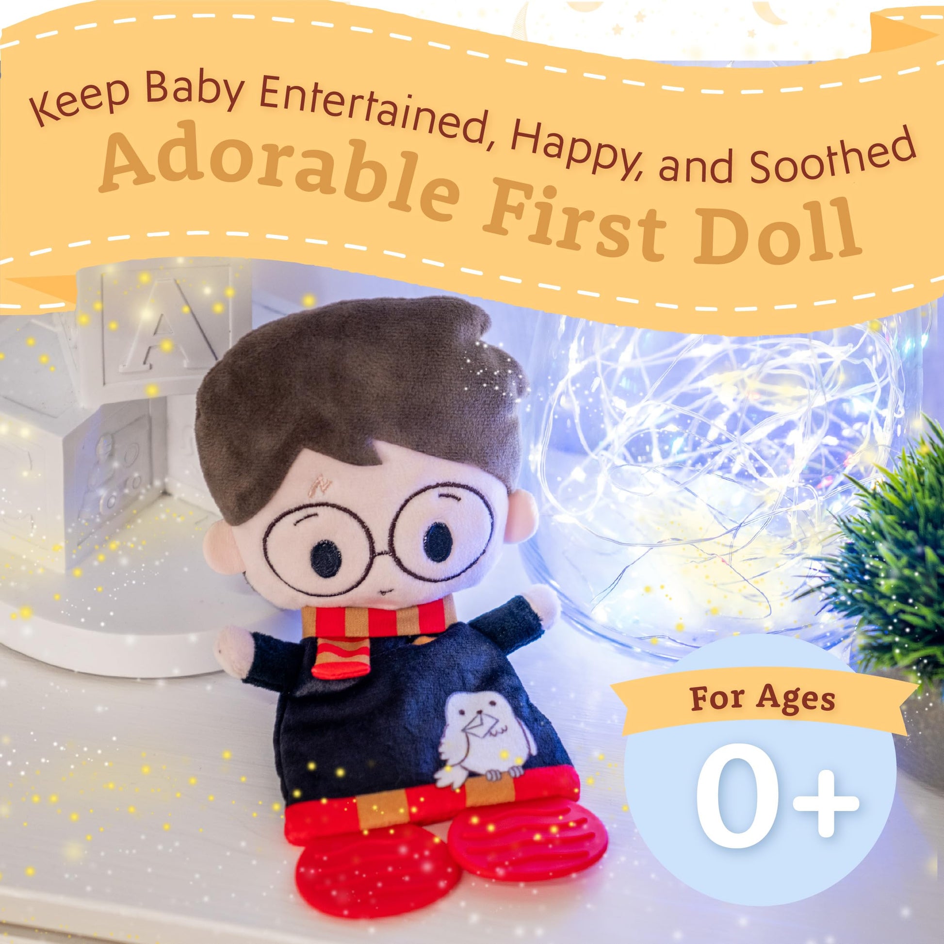 Kids Preferred Harry Potter Security Blanket Lovey Teether Toys for Newborn Baby Boys and Girls 10 inches