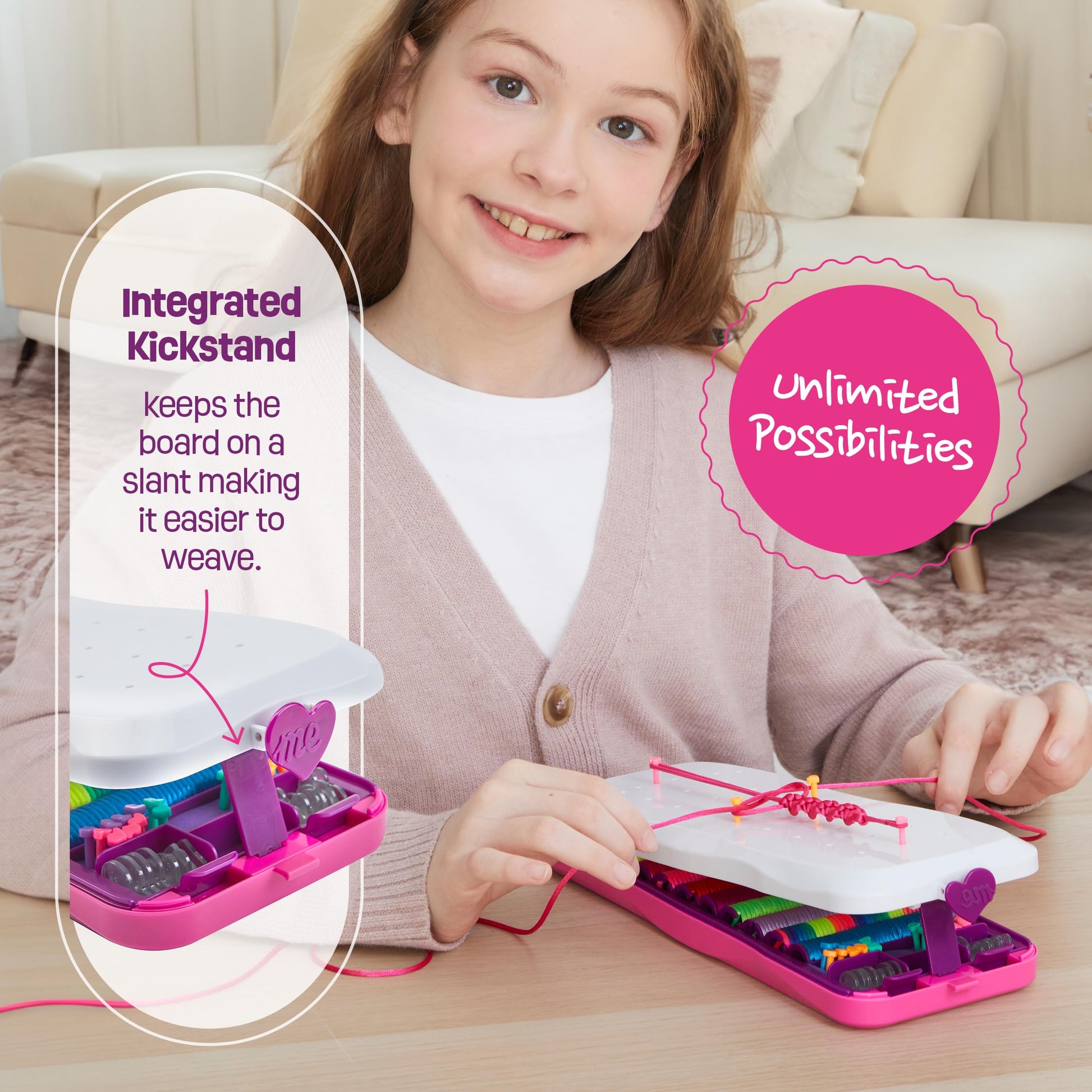 Pretty Me Friendship Bracelet Making Kit for Girls - Crafts for Girl - String Bracelets Maker - Gifts for 8-12 Year Old Kid - Birthday Gift Ideas