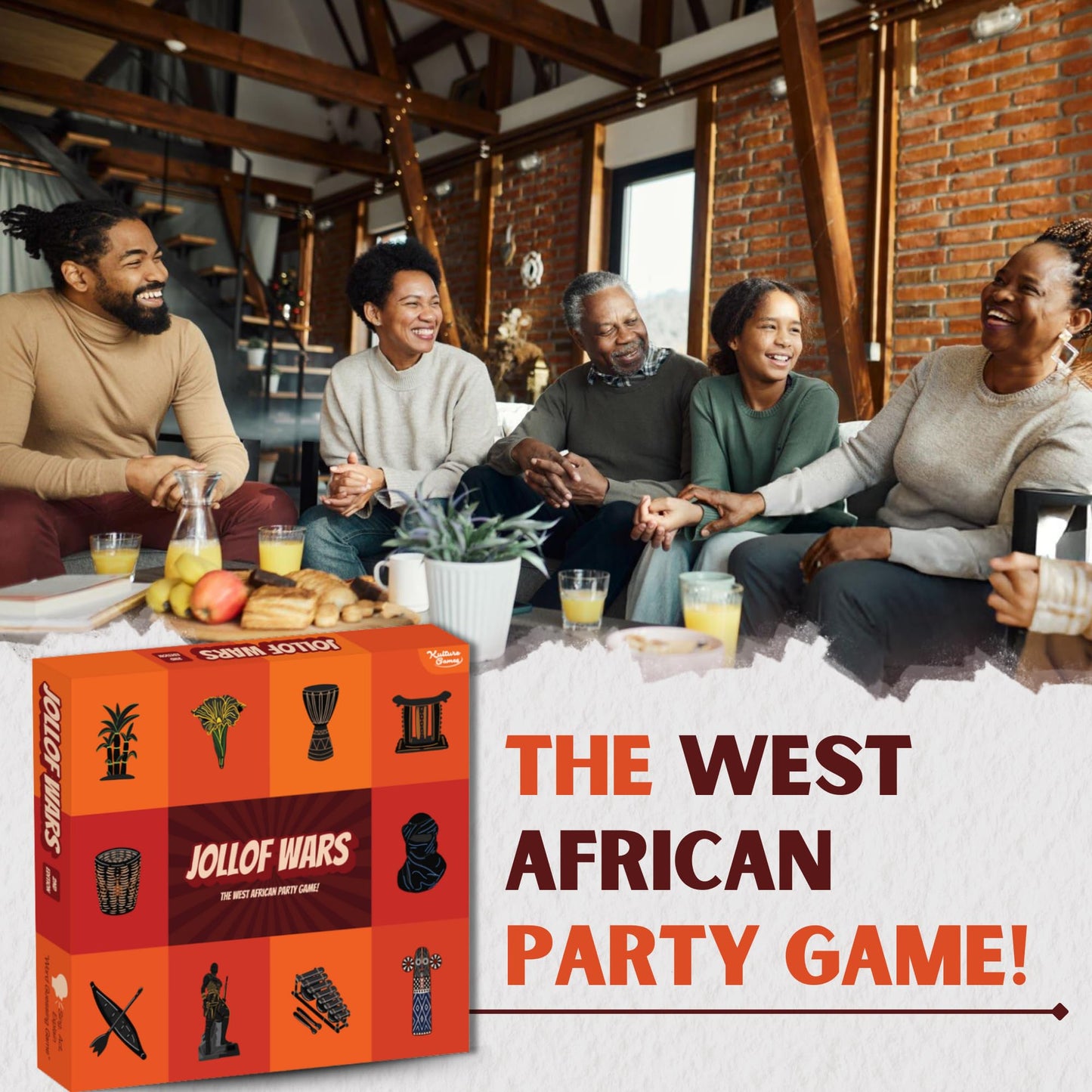 Kulture Games - West African Party Game - Jollof Wars 2nd Edition - Card Game for Friends Family Parties - African Charades and Singing Game