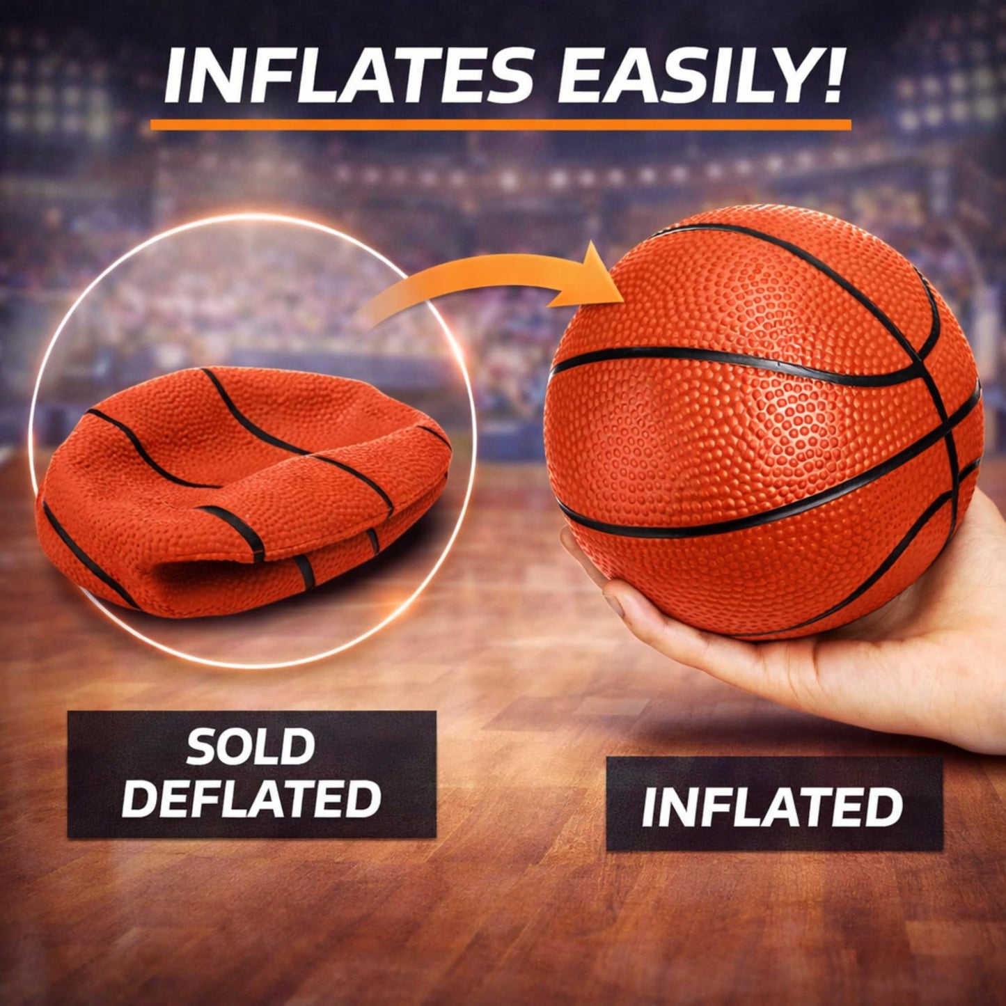 4 Pack Mini Basketballs for Mini Hoops, 6 Inch Inflatable PVC Basketball Balls with Pump & Needle, Rubber-Like Textured Grip, Indoor Outdoor