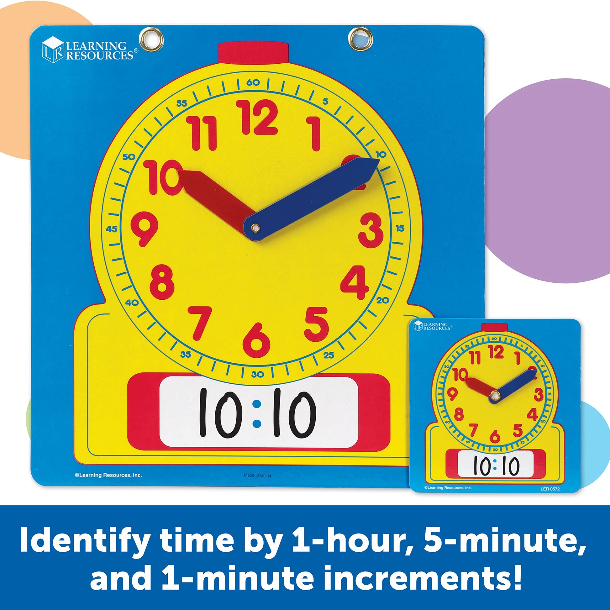 Learning Resources Write & Wipe Clocks Classroom Set - 25 Pieces, Ages 6+ Laminated Dry-Erase, Teaching Aids, Teacher Supplies, Learning Time