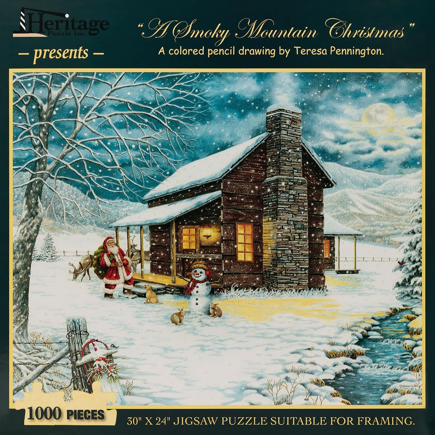 Heritage Puzzle A Smoky Mountain Christmas by Teresa Pennington 1000 Pieces