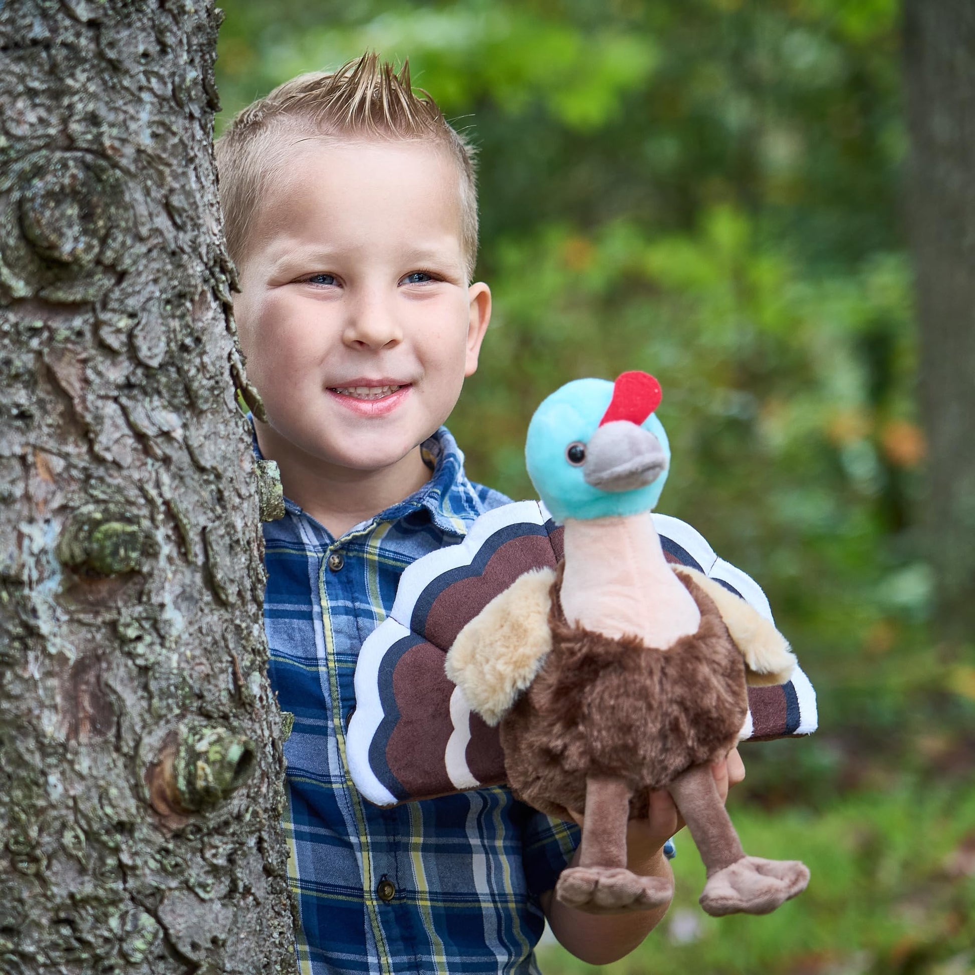 The Petting Zoo Turkey Stuffed Animal Plushie, Gifts for Kids, Wild Onez Wildlife Animals, Turkey Plush Toy 9 inches