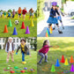 Eocolz 3 in 1 Carnival Games Set, Soft Plastic Cones Bean Bags Ring Toss Games for Kids Birthday Party Outdoor Games Supplies Combo Set