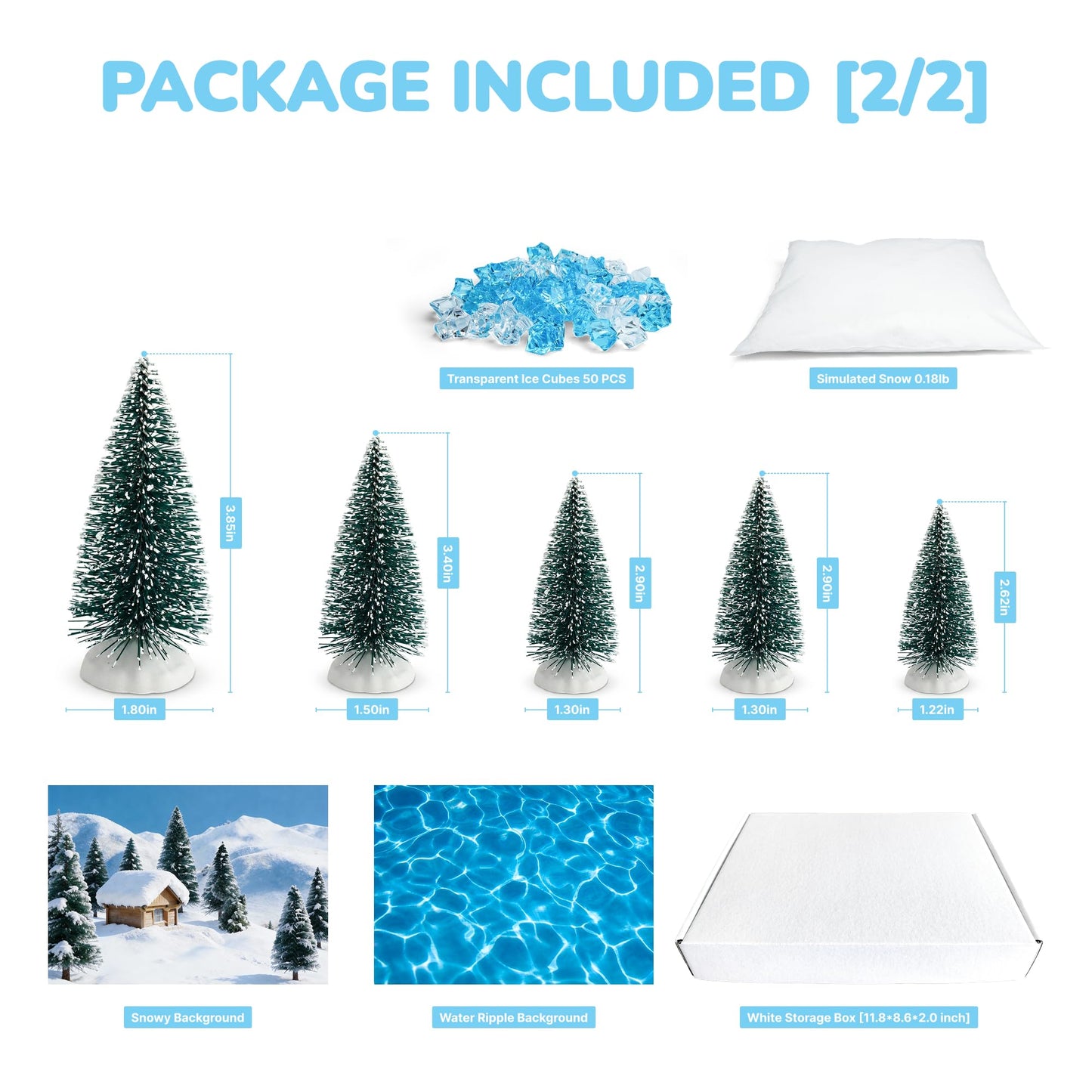 33 PCS Arctic Animals Figurines Set, Winter Animals Toy Figures With Display Box, Diorama Project Supplies Include Polar Bear, Penguin, Trees, Igloo