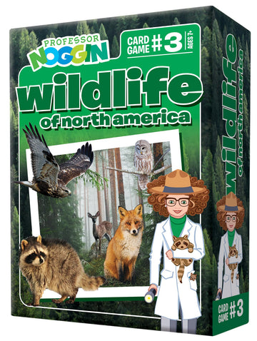 Outset Media Professor Noggin's Wildlife of North America Trivia Card Game - an Educational Based Card Game for Kids - Trivia, True or False,