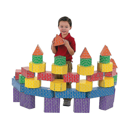 Cool Cardboard Block Bricks for Kids - 42 Blocks per - Fun Gift and for Creative Active Play