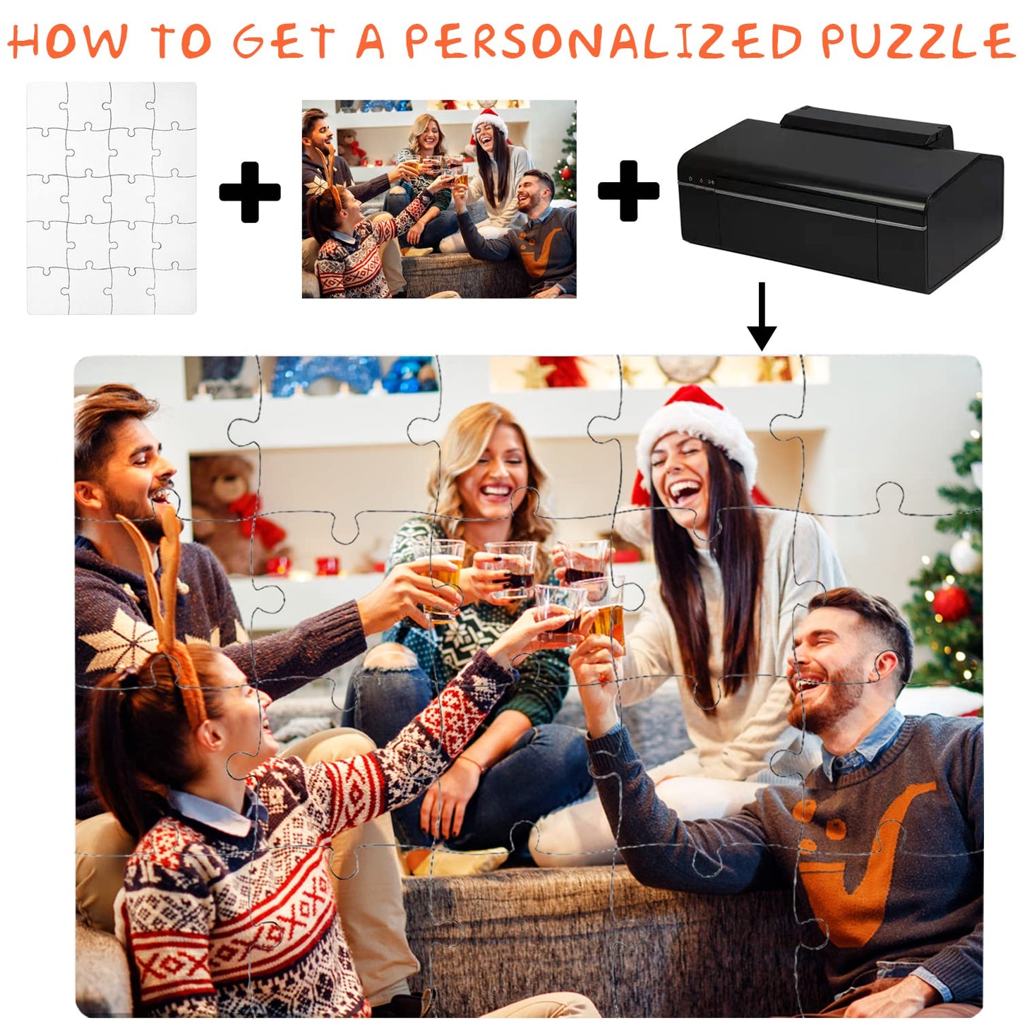 12 Sets Blank White Jigsaw Puzzles,Sublimation Puzzle Craft,White DIY Custom Puzzle for Heat Press Thermal Transfer Puzzle Craft(A5-20 Style)