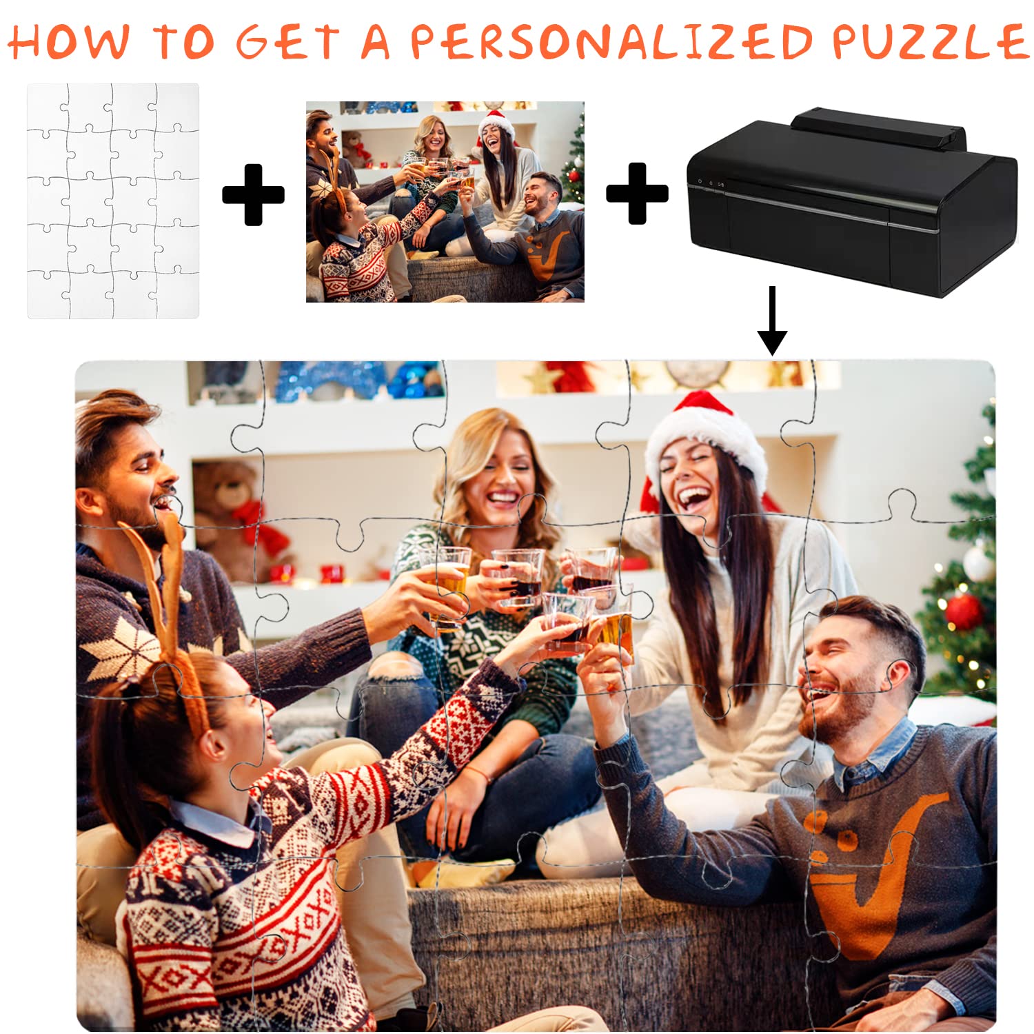 12 Sets Blank White Jigsaw Puzzles,Sublimation Puzzle Craft,White DIY Custom Puzzle for Heat Press Thermal Transfer Puzzle Craft(A5-20 Style)