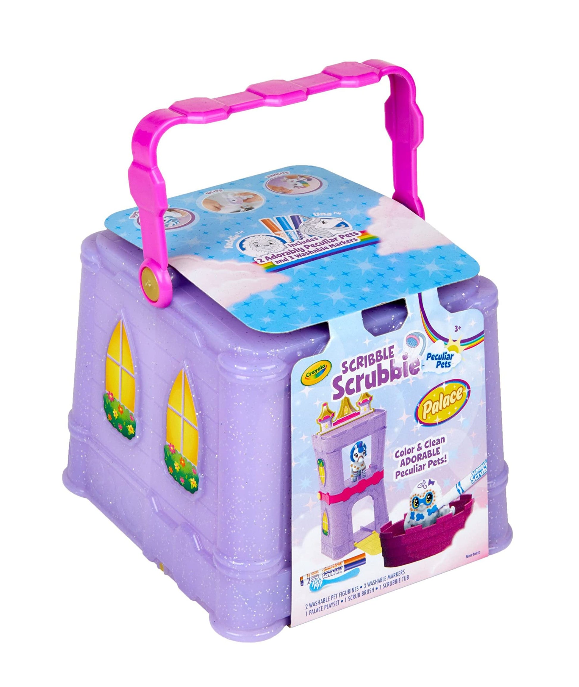 Crayola Scribble Scrubbie Peculiar Pets, Palace Playset with Yeti & Unicorn Toys, Kids Gifts for Girls & Boys, Ages 3, 4, 5, 9