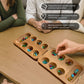 sungka Mancala Board Game, Mancala Board with Metalic Gold Lock - Classic 2-Player Folding Strategy Game, Traditional Mancala for Adults Wooden