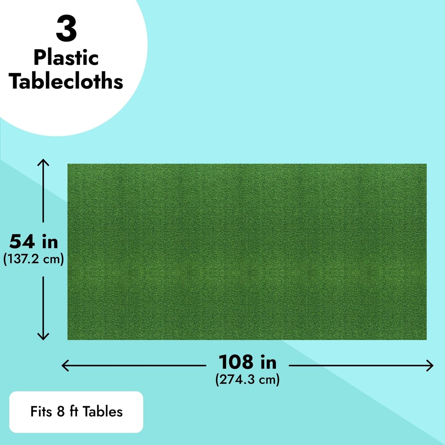 Sparkle and Bash Plastic Grass Tablecloth - Durable Cover for Golf Birthday Decorations - Wide Coverage for Golf Party Table Decoration - Easy-Clean