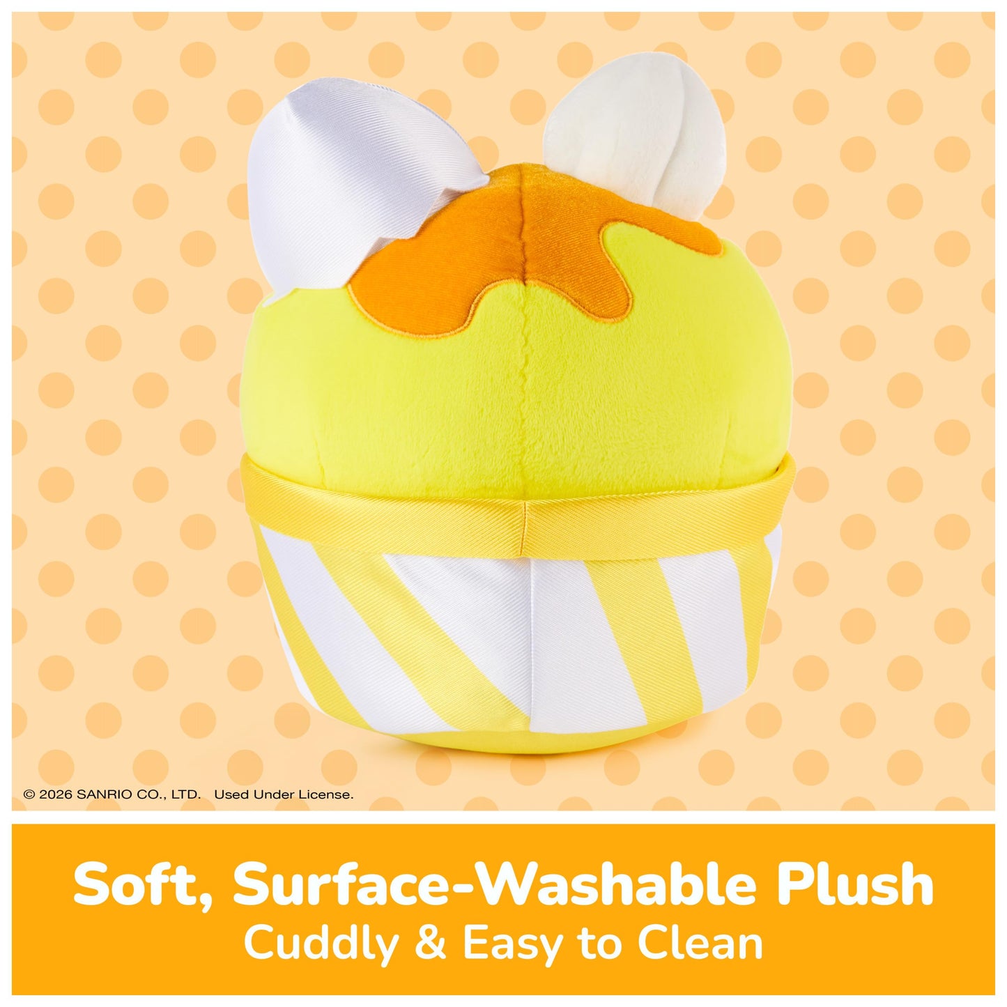 GUND Sanrio Gudetama The Lazy Egg Stuffed Animal, Gudetama Ice Cream Cup, Plush Toy for Ages 1 and Up, 9”