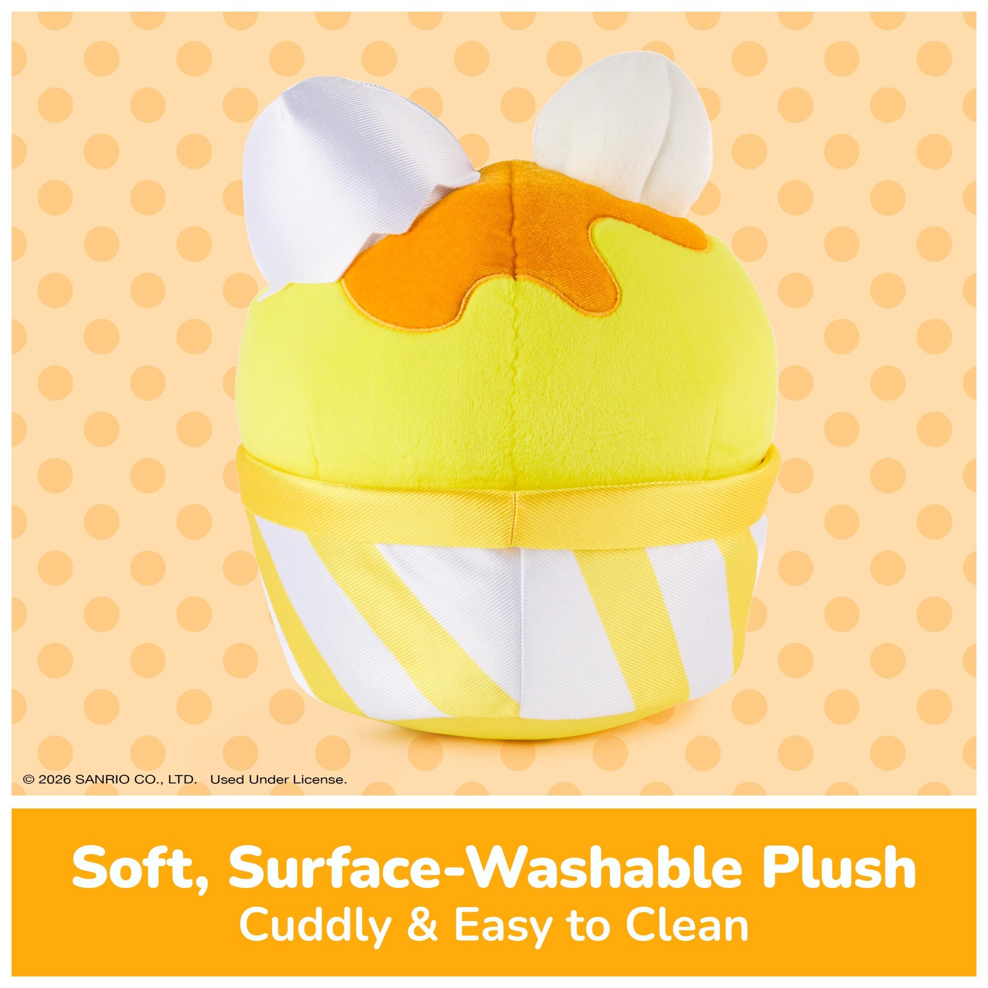 GUND Sanrio Gudetama The Lazy Egg Stuffed Animal, Gudetama Ice Cream Cup, Plush Toy for Ages 1 and Up, 9”